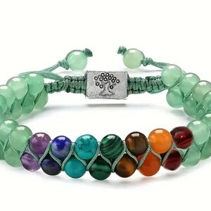 Handmade Multicolor Chakra Bead Adjustable Bracelet